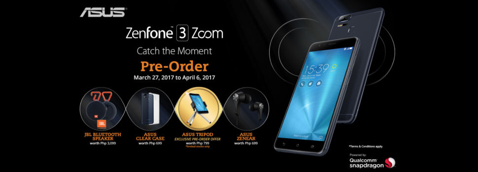 The ASUS ZenFone 3 Zoom is now available for Pre-Order! Order now until April 6