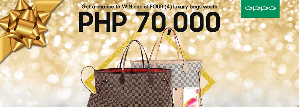 Get a chance to win a luxury bag worth Php70K when you purchase a brand new OPPO F5