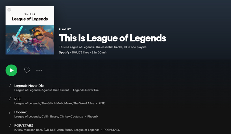 league of legends esports music hub