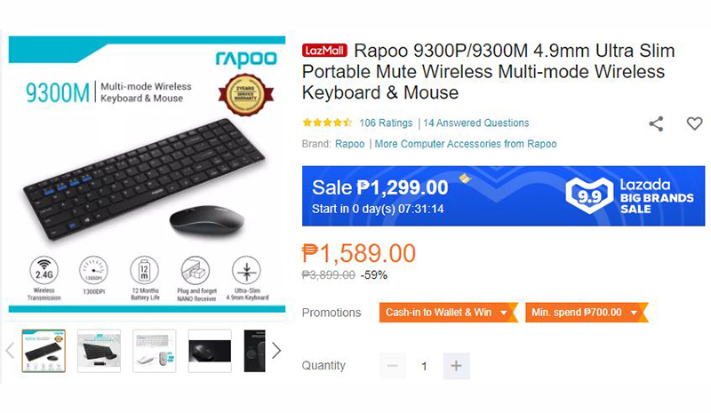 Lazada 9.9 sale