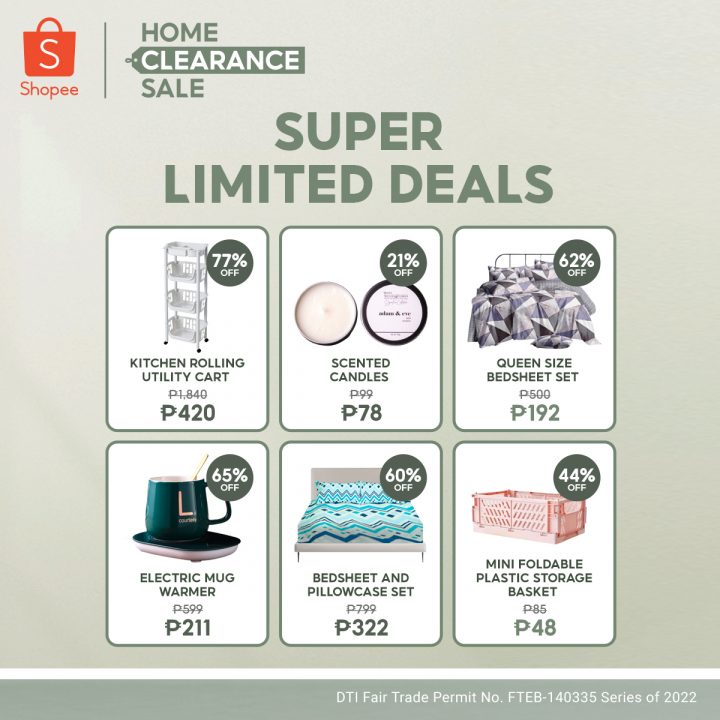 shopee home clearance sale