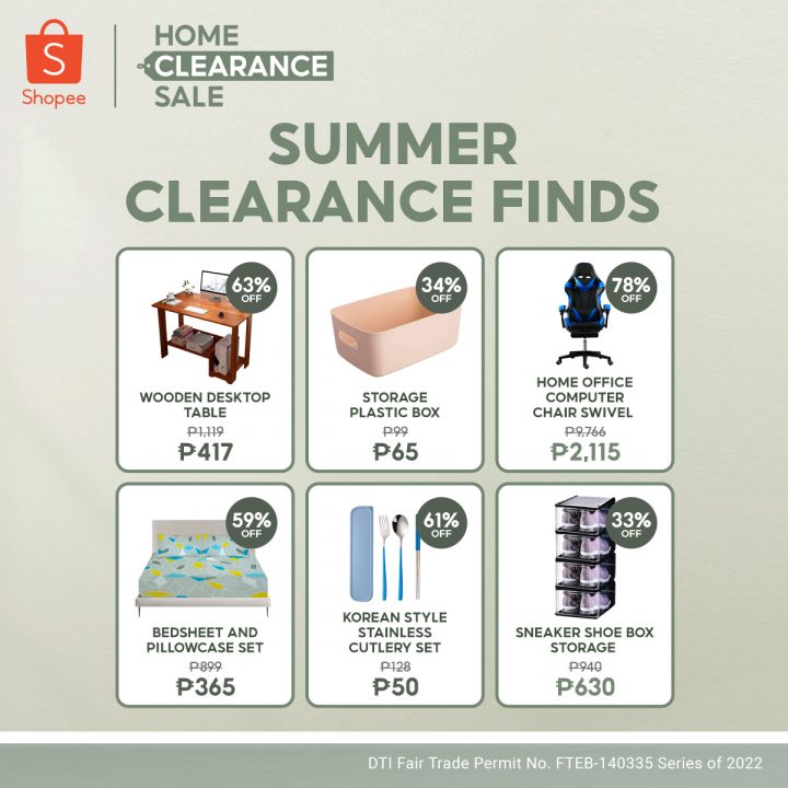 shopee home clearance sale