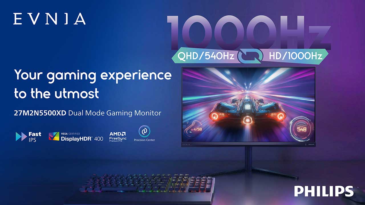 PHILIPS EVNIA Unleashes the World’s First 1000Hz Dual-Mode Gaming Monitor